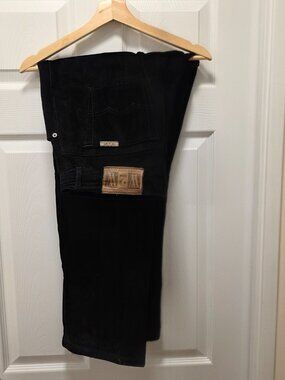 Vtg W2W Straight Leg Suede Pants Womens Size 14 Black Leather Western Washable